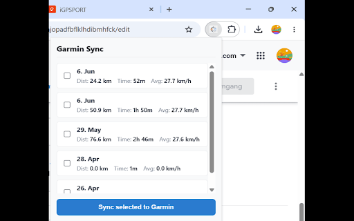 iGPSPORT to Garmin Sync :: Automatically syncs your rides from iGPSPORT directly to Garmin Connect with one click.