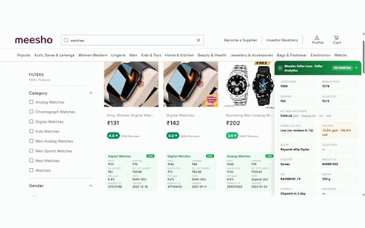 EcomFriendly — Meesho Seller Lens :: Price, shipping, seller cost, keywords & competitors on any Meesho product page. Requires an EcomFriendly license.