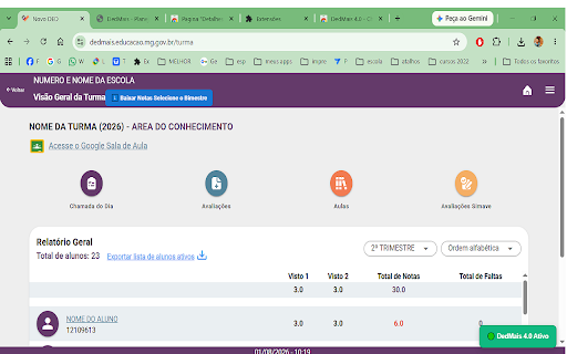 DedMais 4.1.9 :: Auxiliar de lançamento de aulas e gestão de notas para o DED MG.
