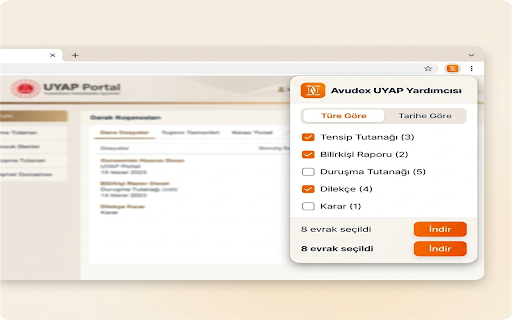 Avudex UYAP Yardımcısı :: UYAP Avukat Portal'dan evrakları toplu olarak indirin. Avudex Pro ve Prime abonelerine özel.