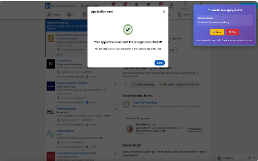 LinkedIn Agent Auto Apply :: Job application automation powered by CareerGPT - Apply to LinkedIn jobs efficiently