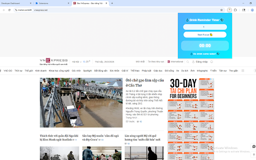 Mini Pomodoro Drink Timer :: Mini Pomodoro timer that reminds you to drink water after your focus session.