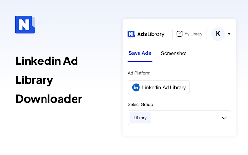 Download any ad from LinkedIn :: Direct access and management in the ad library, download advertisers' ad materials, provide folders and tags