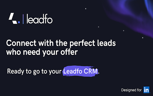 Leadfo — LinkedIn Prospecting Copilot :: Real-time prospect analysis, CRM save, and AI outreach directly from LinkedIn profiles and Sales Navigator.