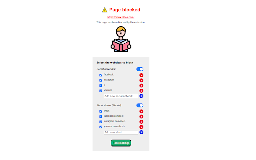 Study without distractions :: Block pages that distract you and waste your time.