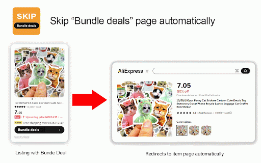 AliExpress Bundle deals Redirect :: Redirects AliExpress Bundle deals to item page automatically