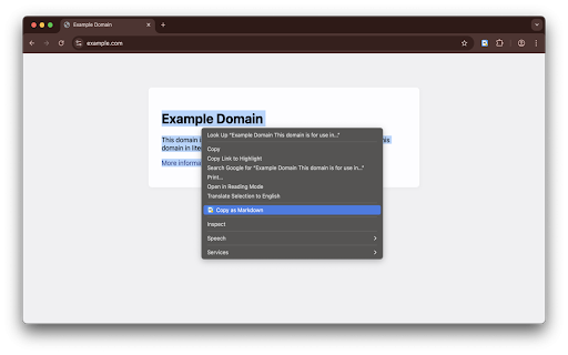 Markie - Copy as Markdown :: It's super simple. Copy any selected content as Markdown.
