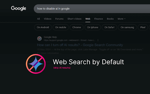 Web Search by Default :: Automatically adds &udm=14 to Google searches for web-only results