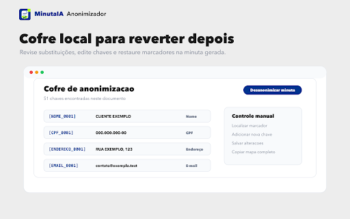 MinutaIA Anonimizador :: Anonimizador local para documentos usados no MinutaIA.