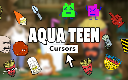 Aqua Teen Cursor - Cartoon Cursor for Chrome :: Explore Internet with Aqua Teen cursors. Perfect for fans of Meatwad, Frylock & absurd Adult Swim humor!