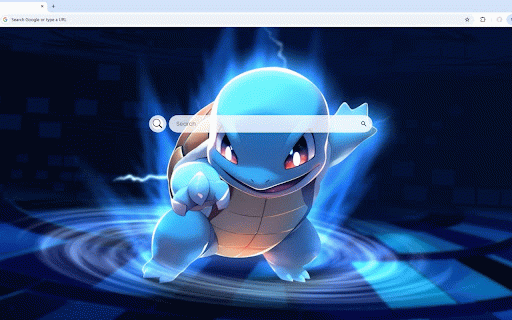 Squirtle Live Wallpaper :: Squirtle powering up with glowing blue water energy in a dynamic Pokémon battle stance.