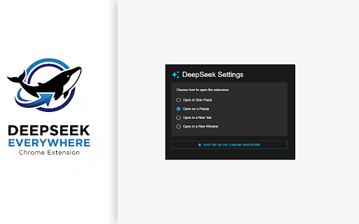 DeepSeek EveryWhere :: Deepseek Everywhere: You can use Deepseek as a newtab, popup, sidebar or window.