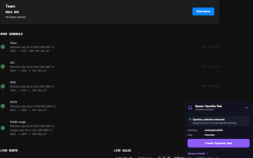 Quasarr Quick Task :: Creates Quasarr Quick Tasks from EVM explorers and OpenSea collections.