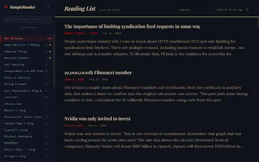 SimpleReader - Local RSS :: Privacy-focused, local-first RSS reader with cross-device sync.
