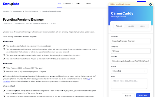 CareerCaddy :: CareerCaddy helps you capture every job you apply to, right in your browser. No more guessing if you've already applied!