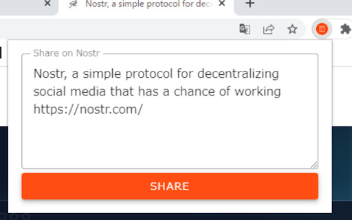 share-on-nostr :: Share URL of active tab on Nostr