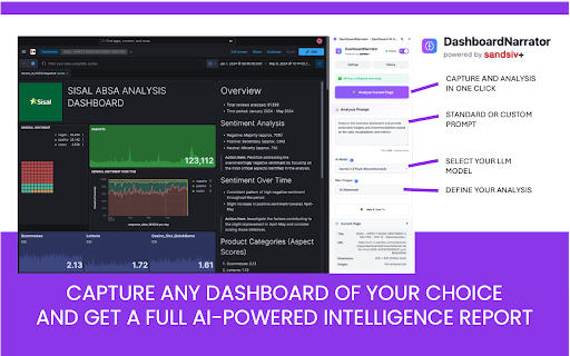 DashboardNarrator - Dashboard AI Analysis :: Capture full dashboard pages and analyze them with AI. Perfect for dashboards and BI web content analysis.