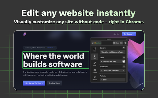 TurboStyle :: Effortlessly adjust styles, update text, swap visuals, and explore design ideas — right inside your browser.
