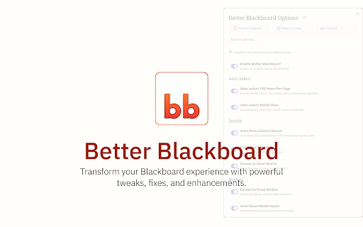 Better Blackboard :: A comprehensive suite of enhancements for the Blackboard Software