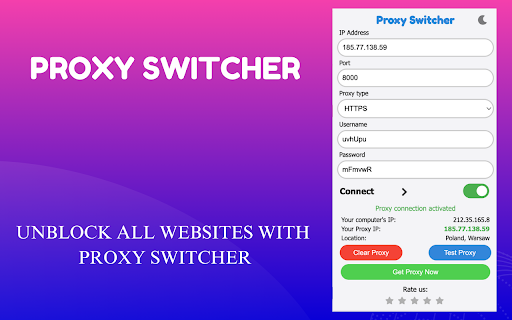 Proxy Switcher :: Use proxy switcher - fast IP changer extension & website unblocker easily switch proxy to access blocked sites and browse securely