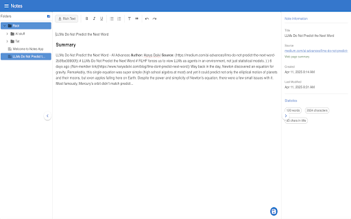 Notes App Summarizer :: Summarize web pages and save them to your Gizmo Notes App