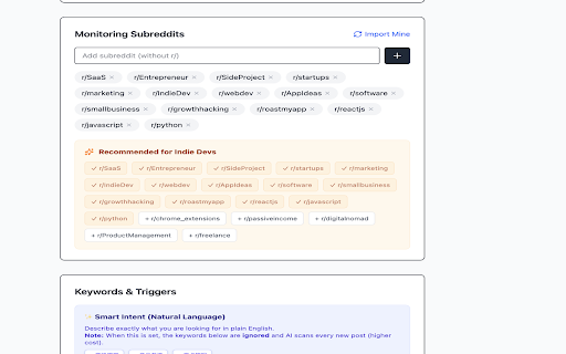 OppRadar :: AI-powered tool for Reddit monitoring and subreddit insights.
