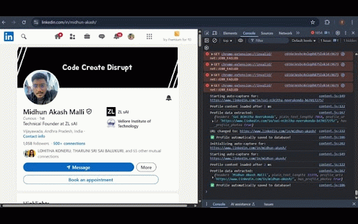 LinkedIn™ Profile Auto-Capture :: Automatically capture and save LinkedIn profiles to database