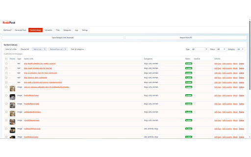 ReddPost: Reddit Post Assistant & Subreddit Manager :: Reddit posting tool: organize subreddits, titles, images & links. Content library, queue, analytics & assisted posting.