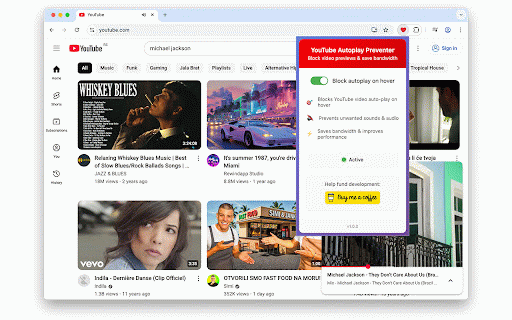 YouTube Autoplay Preventer - Stop Video Previews :: Block YouTube video autoplay on hover. Save bandwidth and prevent unwanted sounds.