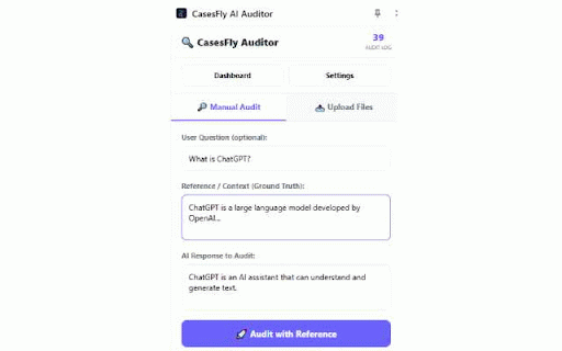 CasesFly AI Auditor :: Stop AI Hallucinations with CasesFly AI Auditor.
CasesFly AI Auditor is the essential companion for businesses and individuals…