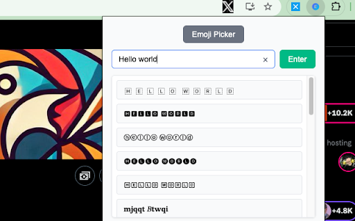 Text Style Converter and Emoji Copier :: Convert text into various styles (bold, italic, emoji flags, etc.) and easily copy emojis using the system's emoji picker.