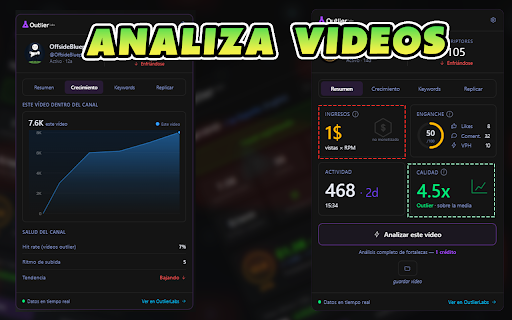 OutlierLabs — Detector de Outliers YouTube :: Detecta videos outlier en tu feed de YouTube y analiza canales al instante.