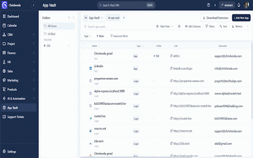 NexCRM Password Manager :: Save, autofill, and generate logins backed by your NexCRM vault. Bitwarden-style password manager for NexCRM.