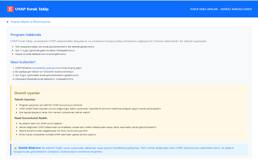 UYAP Evrak Takip :: UYAP üzerindeki dosyalarınızı ve evraklarınızı takip etmenizi sağlayan Chrome eklentisi