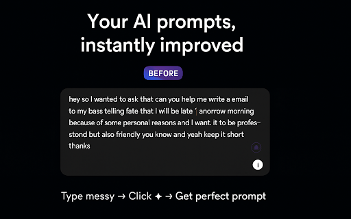 ImproveAI - AI Prompt Optimizer & Enhancer :: One-click AI prompt optimizer & enhancer for ChatGPT, Claude, Gemini & Perplexity. Rewrites weak prompts into clear, powerful ones.