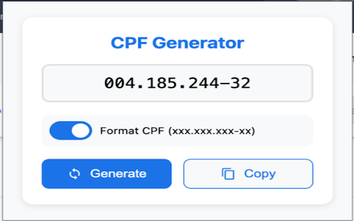 Brazilian CPF Generator :: Generate valid Brazilian CPF numbers