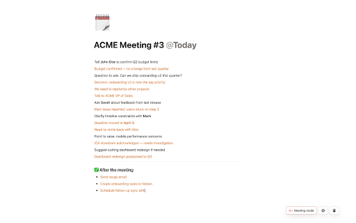 Notion Colored Notes :: Make meeting notes stand out