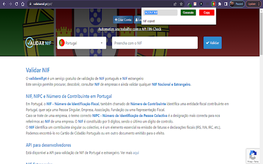 Easy NIF :: Generate a NIF for tests in just 1 click!