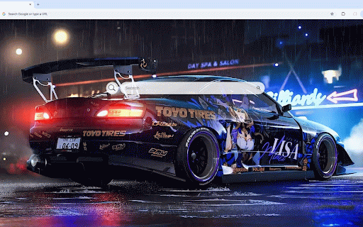 Nissan Silvia S15 Live Wallpaper :: Nissan Silvia S15 drift car with anime livery in rainy night scene with neon lights.