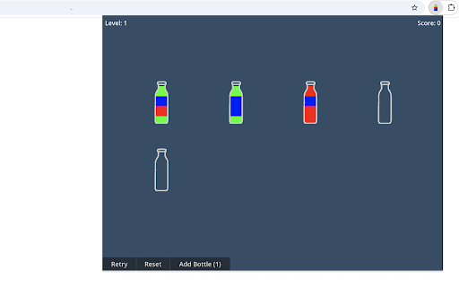Color Pour Puzzle :: Sort colorful water into matching bottles to solve the puzzle!