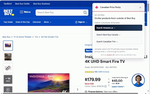 Canadian Price Parity :: Find the Canadian equivalent of any US product page. CAD prices and one-click links to Amazon.ca, Best Buy, Walmart, more.