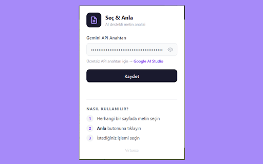 Seç ve Anla :: Herhangi bir metni seçin, anında özetleyin veya analiz edin.