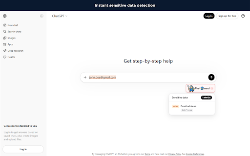 FirstGuard - AI Prompt Security & Privacy :: Detect and highlight sensitive data in your ChatGPT prompts before sending