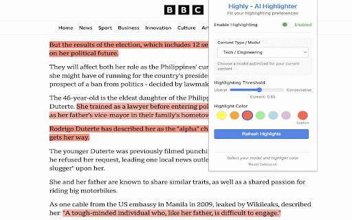 Highly - AI Highlighter for productivity :: Use AI to highlight text on any website, privately. Provide a variety of highlighting preferences and let AI do the rest!