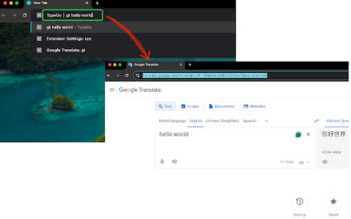 TypeGo - Search & Navigator :: Instantly search or navigate to any website using smart commands. Acts as a URL launcher, search tool, and site navigator.