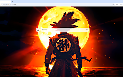 Ocean Glow with Goku Live Wallpaper :: Goku facing the sun with a glowing ocean backdrop and a dark ocean horizon, exuding power and serenity.