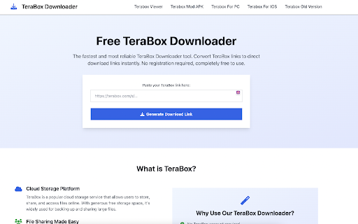 Terabox Downloader: Download Terabox Video/File Directly :: TeraBox downloader simplifies Free Terabox video & file downloads online. Direct download Link from TeraBox fast and Without app