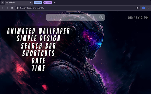 Space Soldier Live Wallpaper :: Transform your new tab into an intergalactic battlefield with the Space Soldier Live Wallpaper.