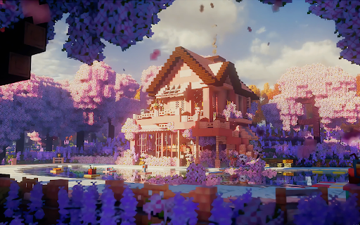Minecraft Sakura Blossom House Live Wallpaper :: Transform your new tab with stunning HD Minecraft Sakura Blossom House live wallpapers that bring beauty and serenity to your s...