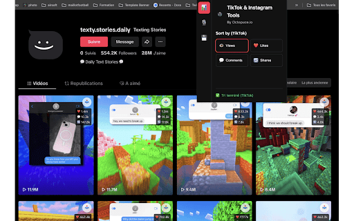 TikTok & Instagram Sort / Download By Octopuce.io :: Trie et télécharge les vidéos TikTok et Instagram